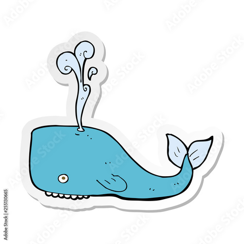 sticker of a cartoon whale