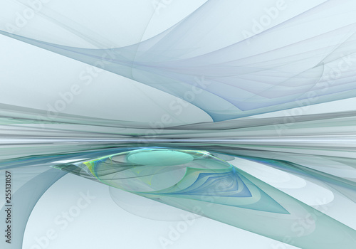 Blue abstract artistic background, modern 3d illustration in perspective. © LanaPo