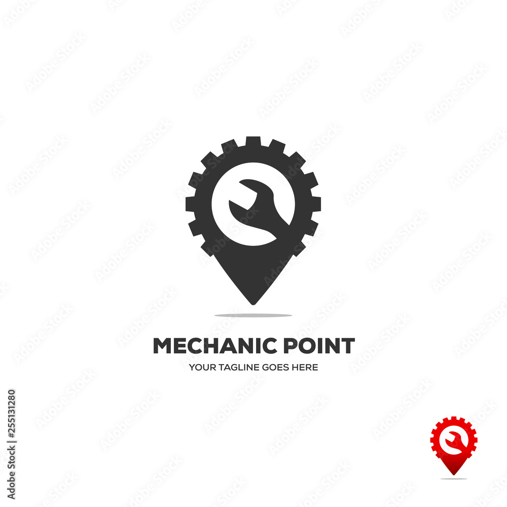 gear and wranch Map Location Navigation Logo Design gear and wranch Map Location Navigation Logo Design