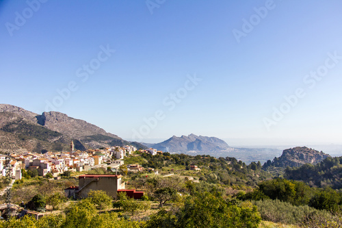 Panoramic view of La Vall de Laguar Campell town in Alicante, Spain photo