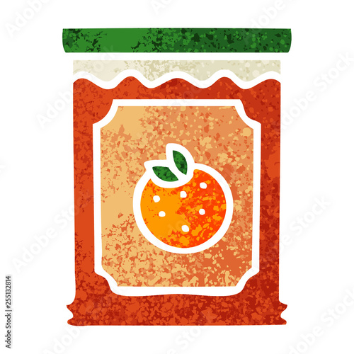 quirky retro illustration style cartoon jar of marmalade