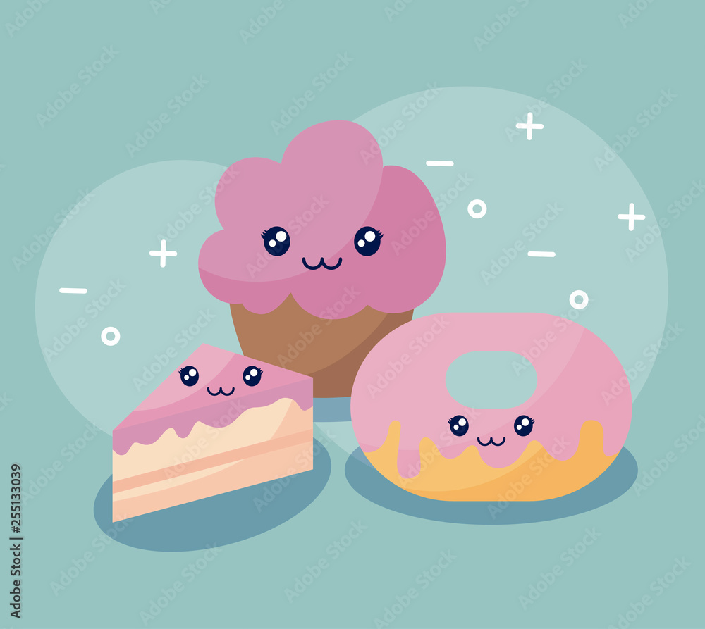 bakery pastry kawaii character bakery pastry kawaii character