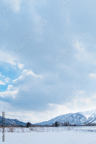 白馬村の雪山の雪景色 © cwa