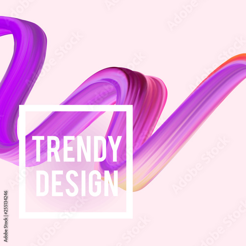 Colorful brush stroke line. Trendy design.