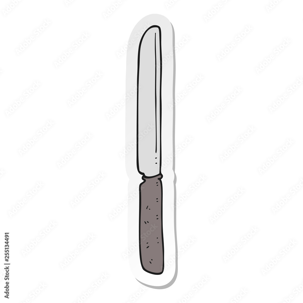 sticker of a cartoon cutlery knife sticker of a cartoon cutlery knife