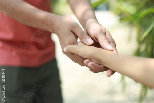 Father hold child hand with love © banprik