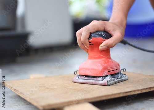 Hand hold machine sanding polishing wood