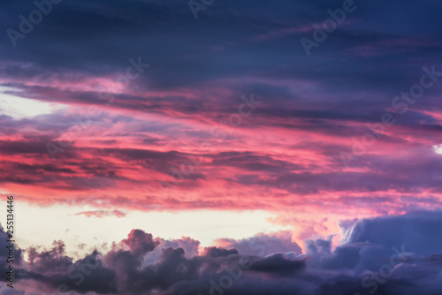 Fototapeta Naklejka Na Ścianę i Meble -  Dramatic colorful sky with cloud sunset