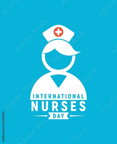 International nurses day vector illustration. Medical worker icon. Nurse stylized logo