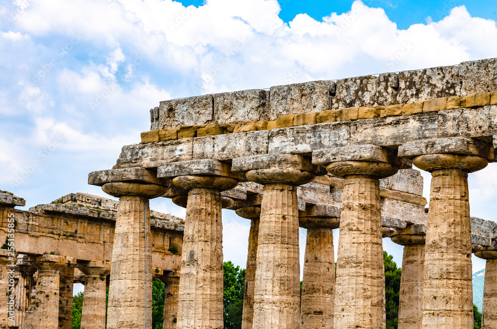 Detail of Temple of Hera the famous Paestum Detail of Temple of Hera the famous Paestum
