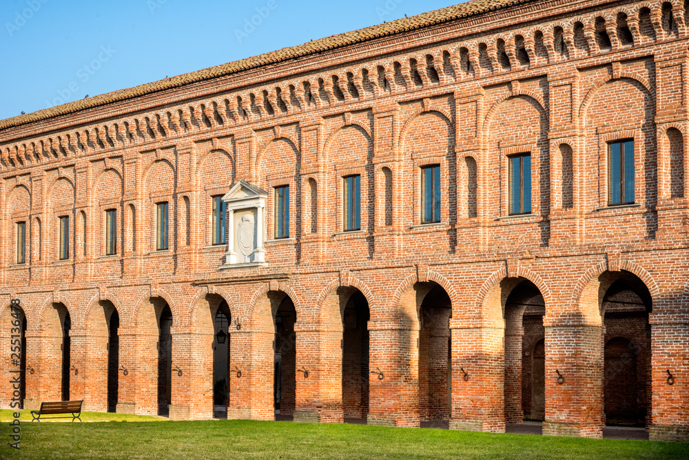 Sabbioneta - The Medieval building of Duke's Palace on the main square in Sabbioneta city. Mantua, Italy