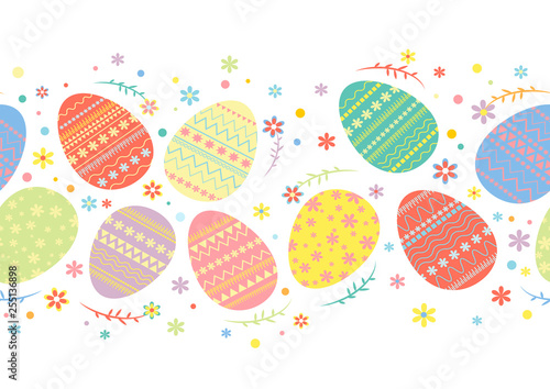 Seamless pattern of colorful easter eggs.