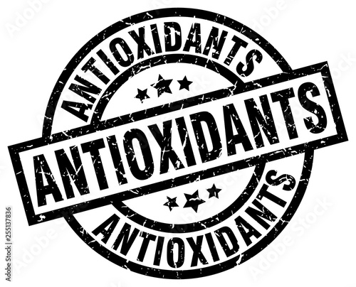 antioxidants round grunge black stamp
