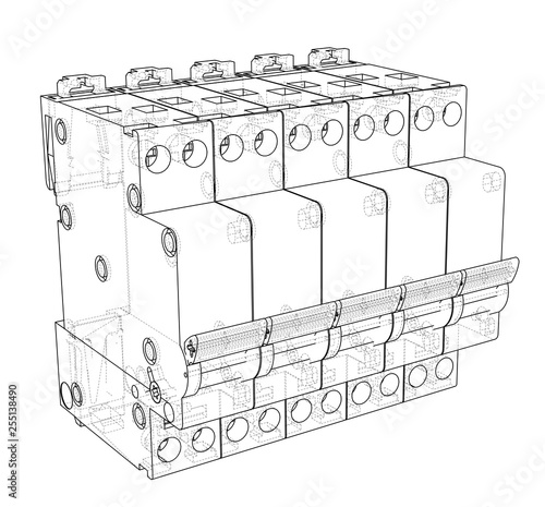 Automatic circuit breaker concept. Vector