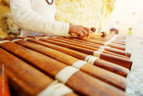 Slika na platnu Wooden xylophone asia music instrument