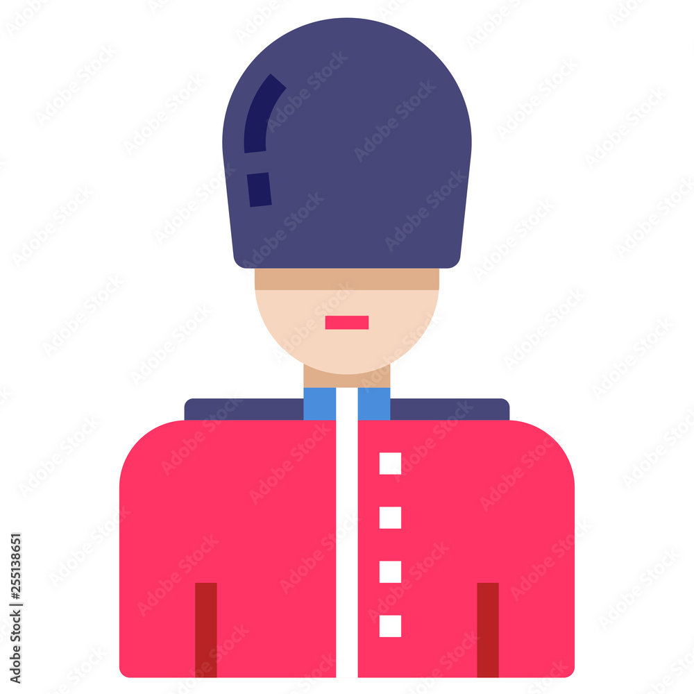 Queens guard flat illustration