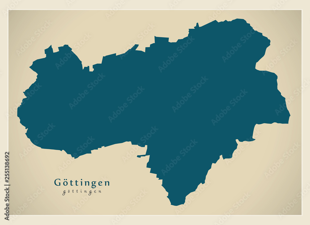 Modern City Map - Goettingen city of Germany DE