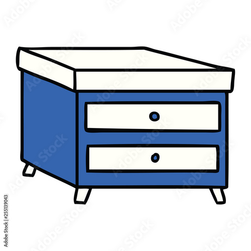 cartoon doodle of a bedside table