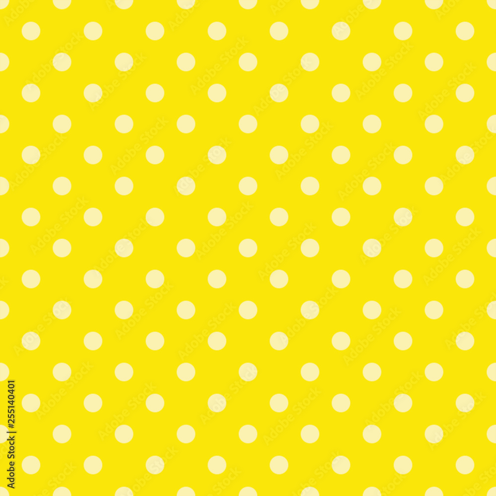 Light yellow polka dots on bright yellow background. Decorative seamless  pattern Stock Illustration | Adobe Stock