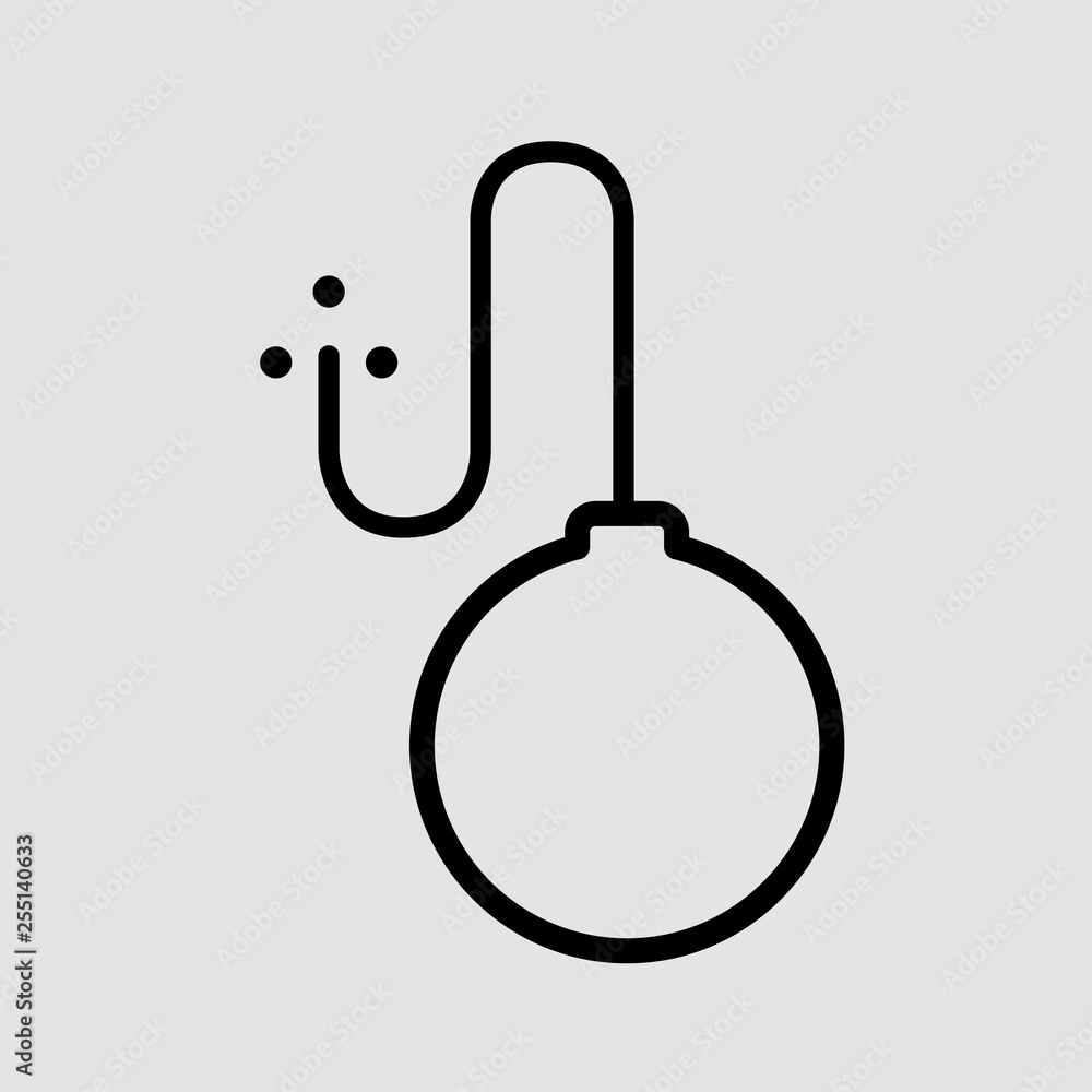 Bomb icon, line art vector illustration. Flat design style Bomb icon, line art vector illustration. Flat design style