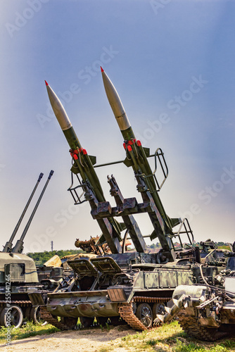 Military hardware a surface to air launcher on track photo