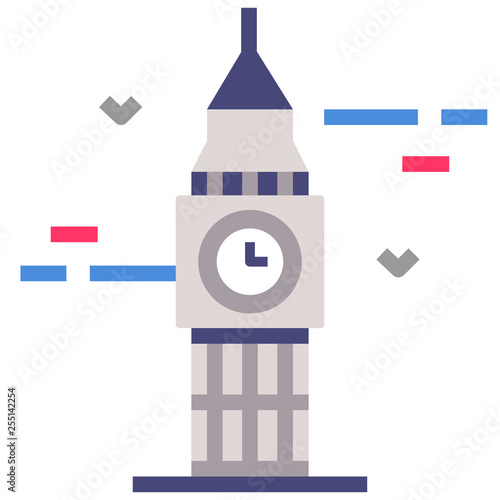 Big ben flat illustration