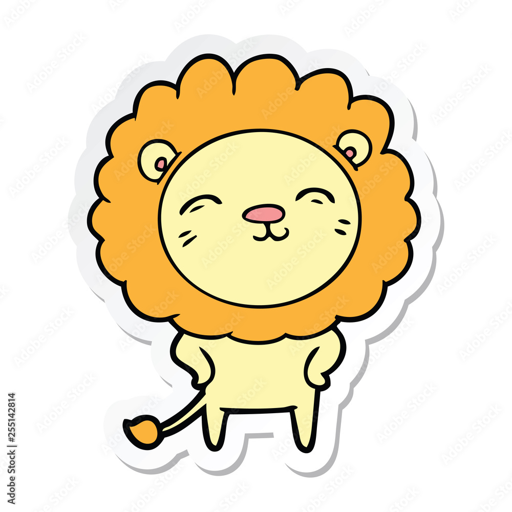 sticker of a cartoon lion sticker of a cartoon lion