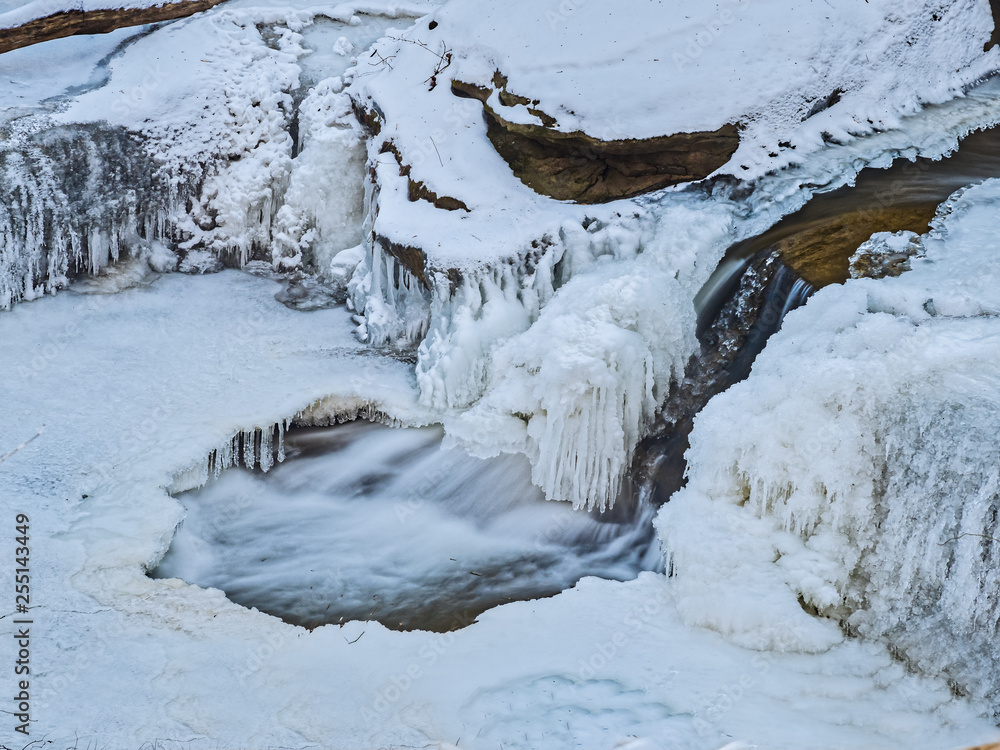small froze water fall small froze water fall
