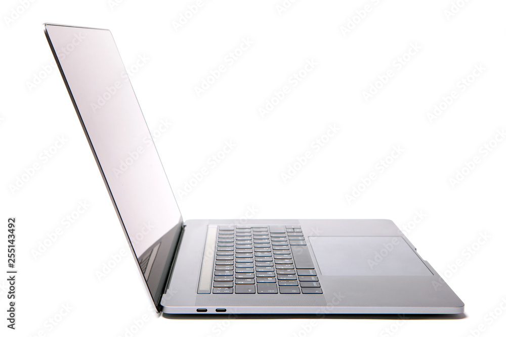 slim modern laptop isolated on white background