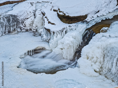 small froze water fall