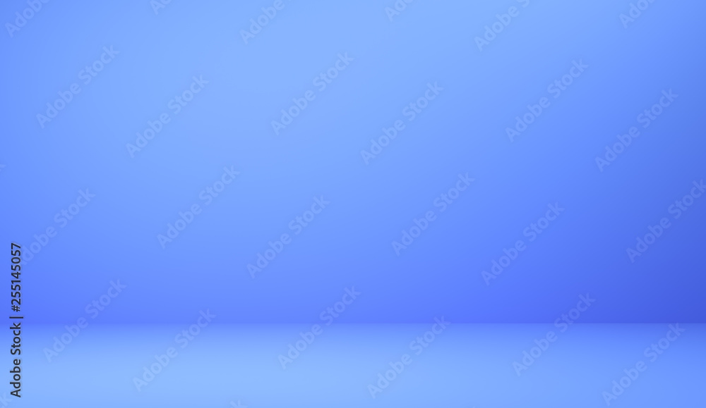 Fototapeta premium Abstract luxury blue gradient background used for display product ad and website template, 3D illustration. 