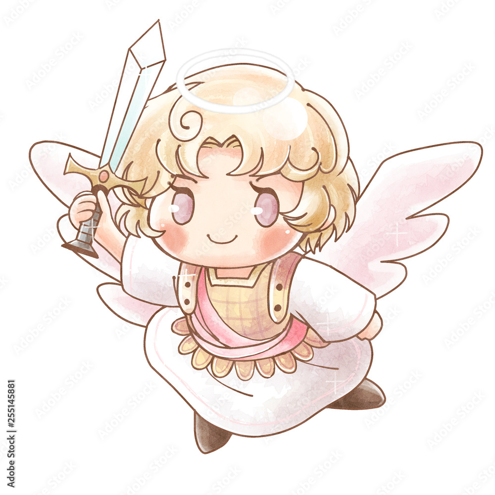 手描き風 天使ミカエル Stock イラスト Adobe Stock