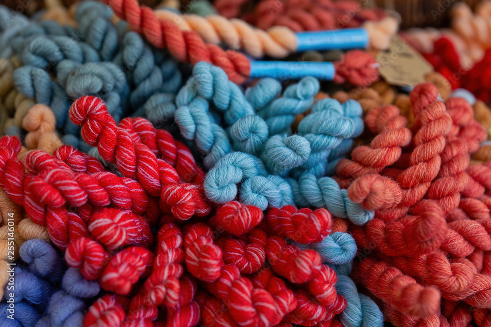 A pile of knitting yarn