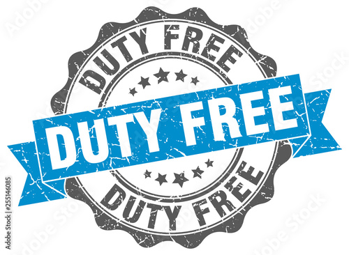 duty free stamp. sign. seal