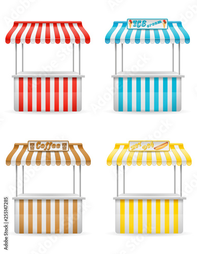 street food stall vector illustration