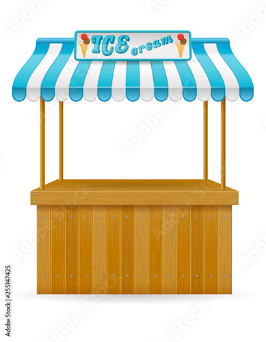 street food stall ice cream vector illustration