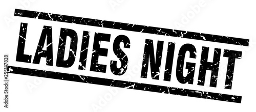 square grunge black ladies night stamp