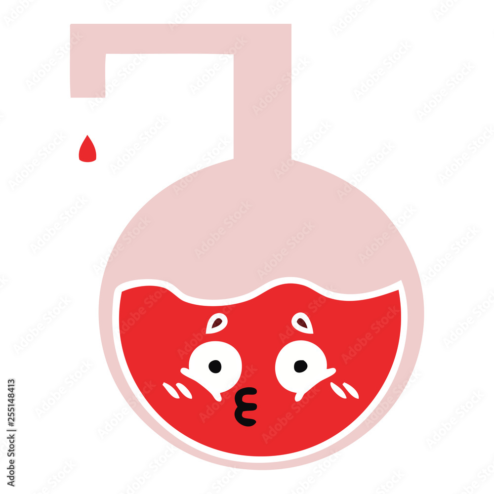 flat color retro cartoon science experiment flat color retro cartoon science experiment