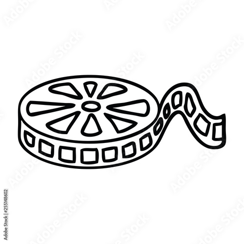 line drawing cartoon film reel