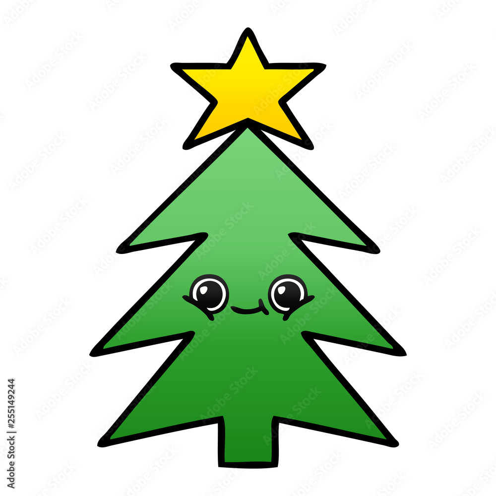 gradient shaded cartoon christmas tree gradient shaded cartoon christmas tree