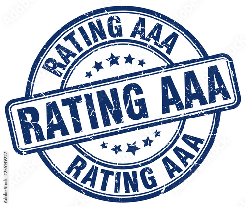 rating aaa blue grunge round vintage rubber stamp