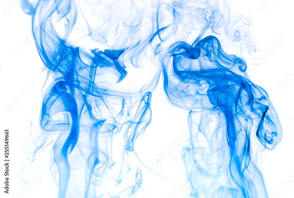 Blue smoke on white background Blue smoke on white background