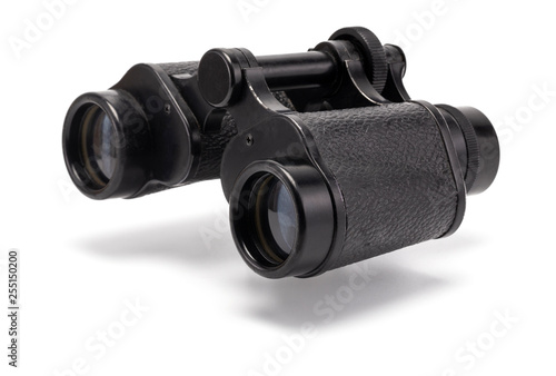 An aged binocular in black body