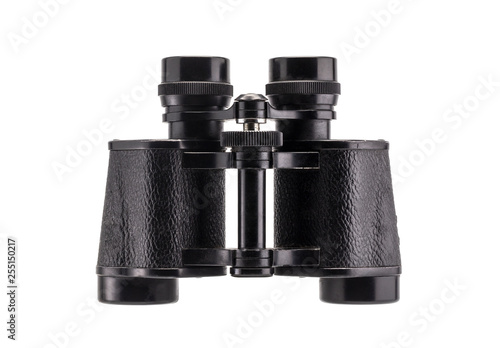 An aged binocular in black body