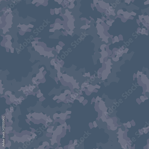Urban camouflage of various shades of blue and purlpe colors