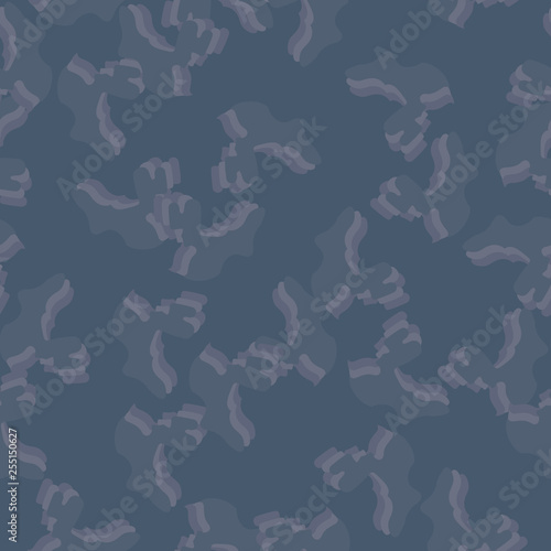 Urban camouflage of various shades of blue and purlpe colors