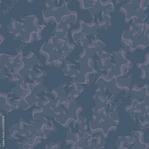 Urban camouflage of various shades of blue and purlpe colors