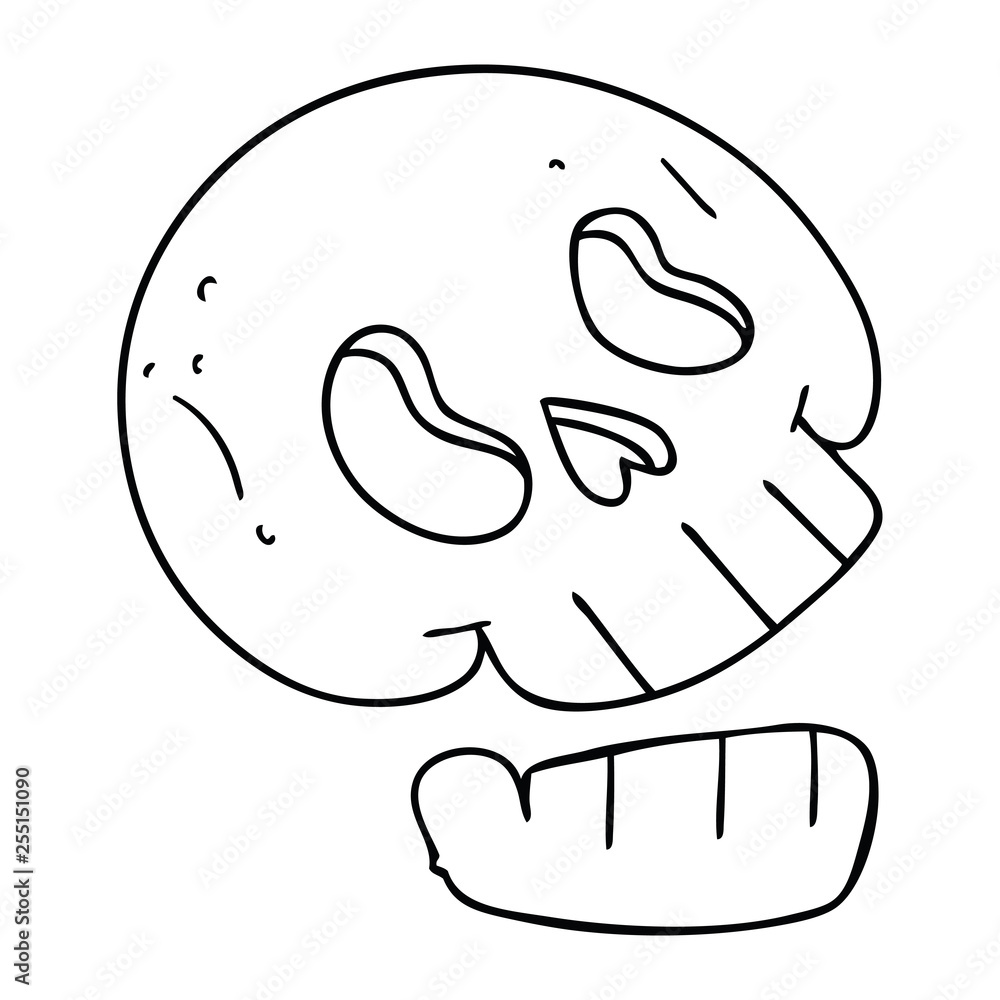 quirky line drawing cartoon skull quirky line drawing cartoon skull