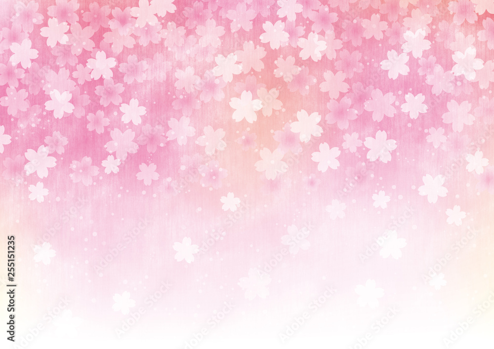 桜　花　春　テクスチャ　和紙　背景　ピンク