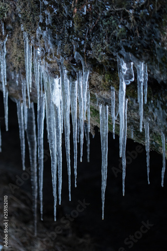 ice  icicles in water